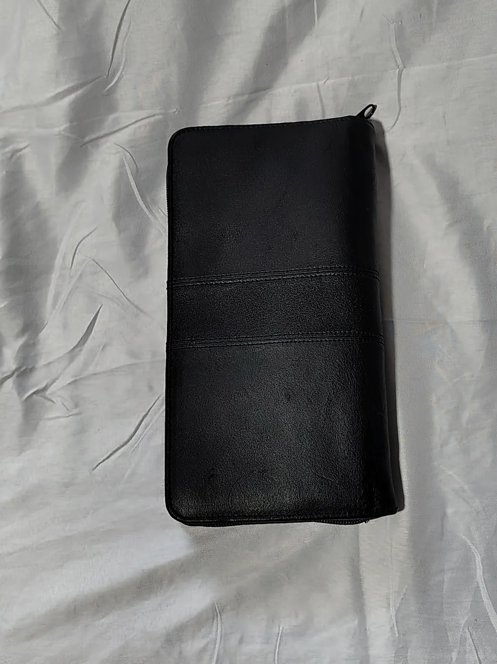 Rare Vintage NBC 2016 Olympics Black Zippered Leather Travel Organizer Wallet